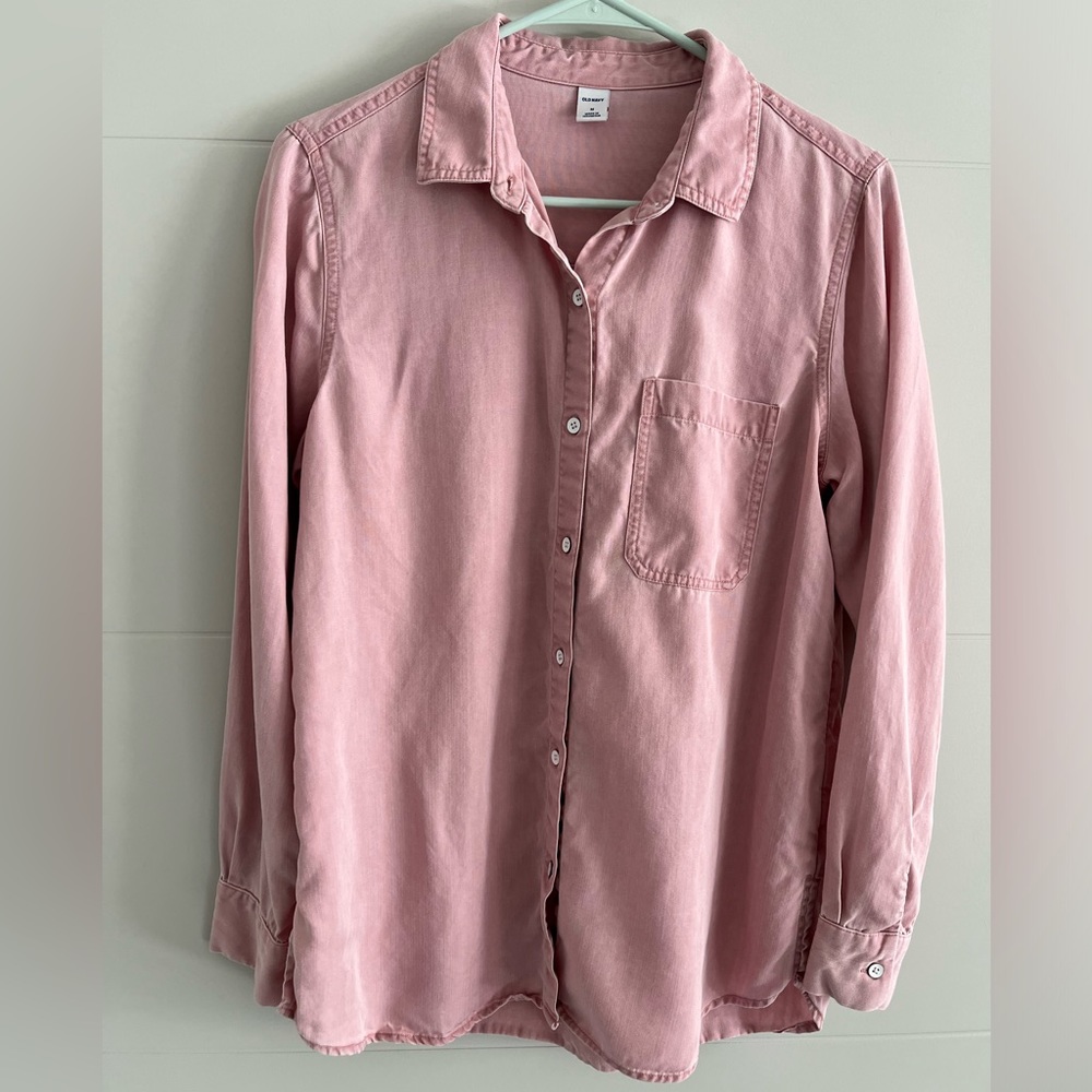 Pink casual button down